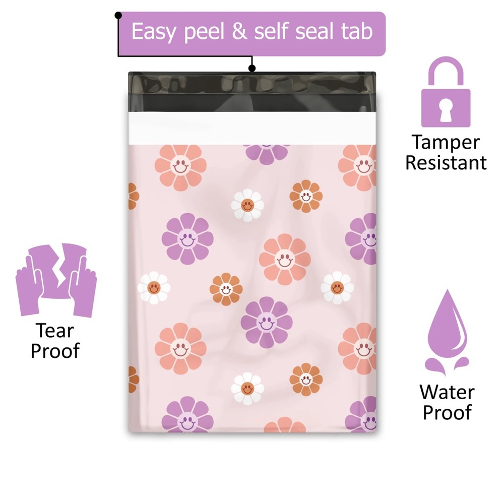 Groovy Flowers Poly Mailers 10x13 Pack of 25 - Picture 4 of 9